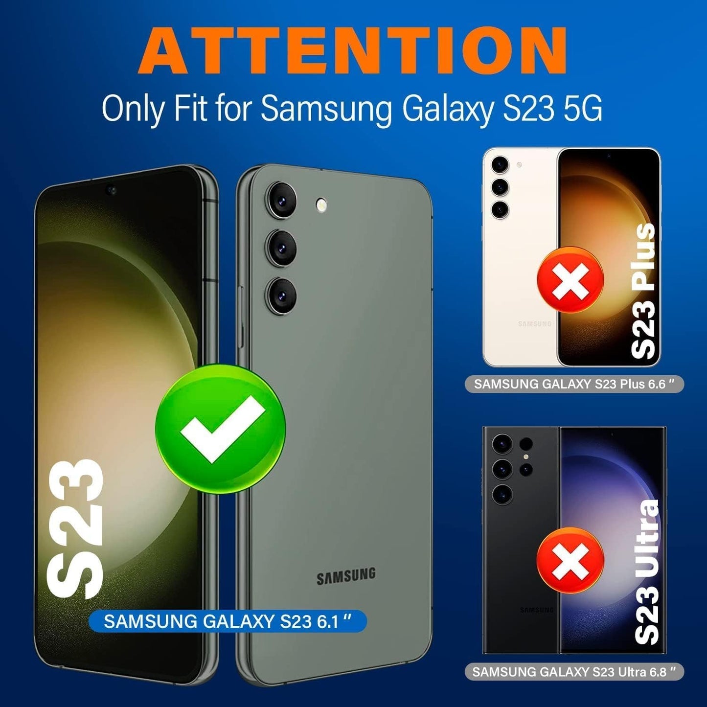 [3+3 Pack] Glass Screen Protector for Samsung Galaxy S23 5g, 9H Tempered glass, Ultrasonic Fingerprint Support, HD Clear, Anti Scratch Bubble Free for Galaxy S23 glass Screen Protector