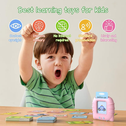 Zspeed Flash Cards Learning Toys, Audible Educational Toys Sight Cards for Toddlers Gift, Kids Word Card with Reading Function, Toddler Toys for 1-6 Years Old Boys and Girls