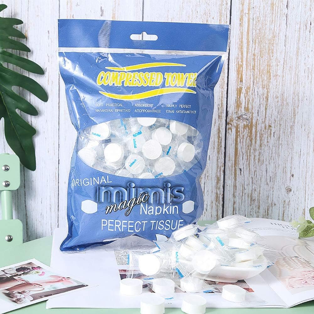 Darate 100PCS Portable Disposable Soft, Durable Reusable Face Towels - Travel, Home, Outdoor, Camping, Hiking, Sport Hand Cotton Compressed Towels Tablets