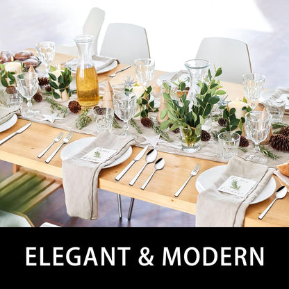 60-Piece Silverware Set, Stainless Steel Flatware Set for 12, Food-Grade Tableware Cutlery Set, Utensil Sets for Home Restaurant, Mirror Finish, Dishwasher Safe