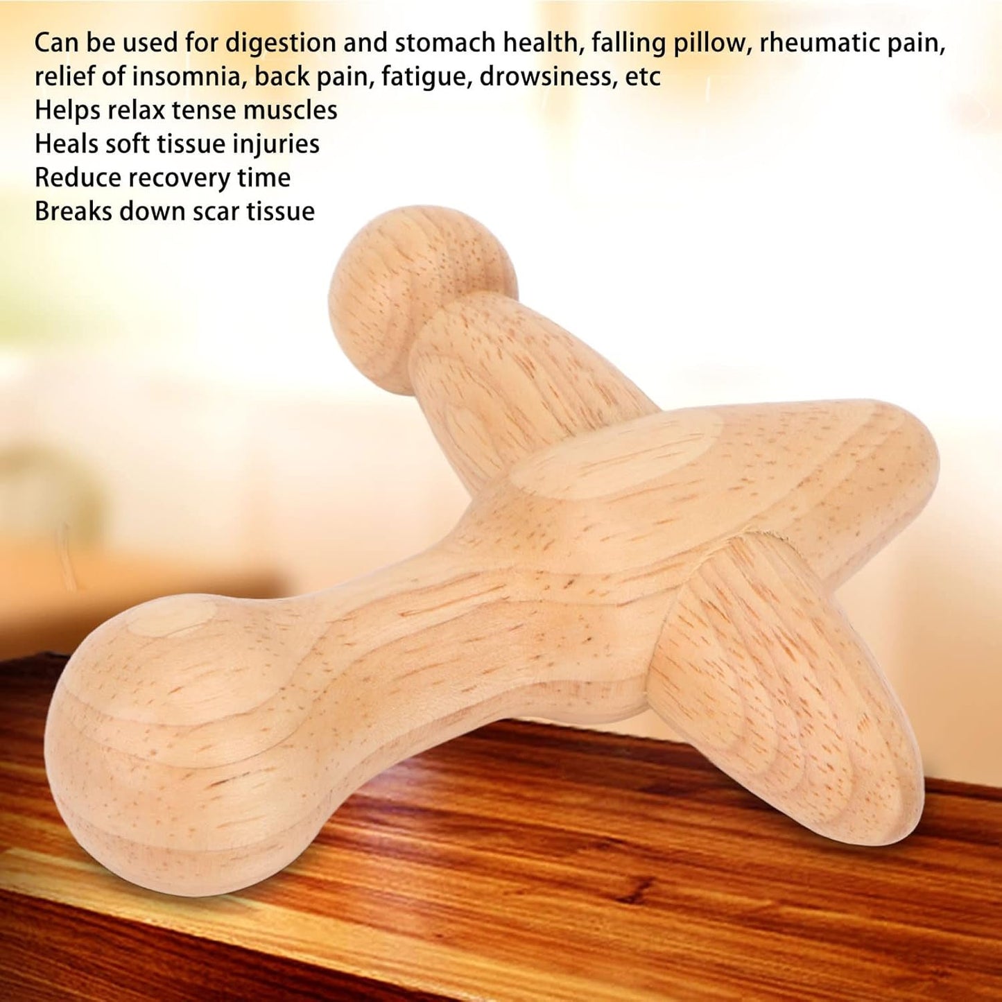 Point Massager Tool, Wood Deep Tissue Acupressure Massage Tools for Full Body Relaxing, Handcrafted Thumb Saver Massager Point Massager
