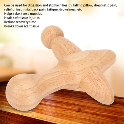 Point Massager Tool, Wood Deep Tissue Acupressure Massage Tools for Full Body Relaxing, Handcrafted Thumb Saver Massager Point Massager