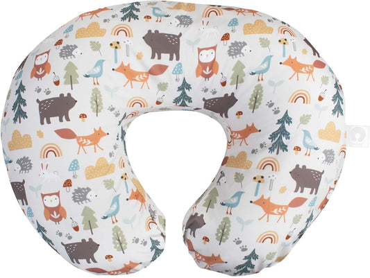 Boppy Nursing Pillow Cover, Spice Woodland Animals, Cotton Blend Fabric, Fits Boppy Bare Naked, Original and Luxe Breastfeeding Pillow, Awake Time Only