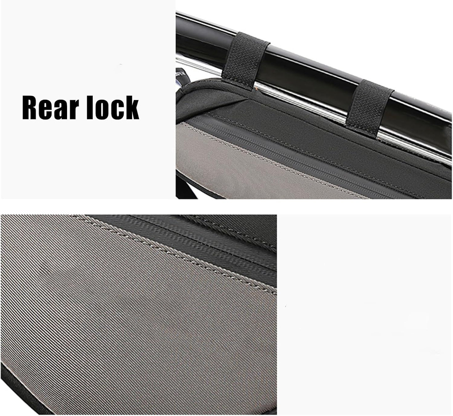 Cycling Pouch, Bikes Frame Bag, Water-Resistant Polyester Bicycles Handlebar Gear Bag, Secure Zipper Closure for Travel Outdoor Tools Keys Phone, 13.78 Inches Grey 1 Piece