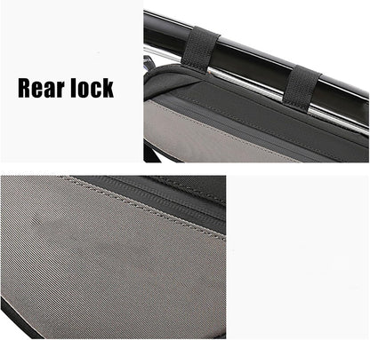 Cycling Pouch, Bikes Frame Bag, Water-Resistant Polyester Bicycles Handlebar Gear Bag, Secure Zipper Closure for Travel Outdoor Tools Keys Phone, 13.78 Inches Grey 1 Piece