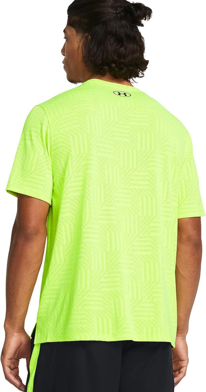 UNDER ARMOUR UA Tech Vent P24 Yellow Breathable Fitness Crew Neck T-Shirt, High Vis Yellow, XL