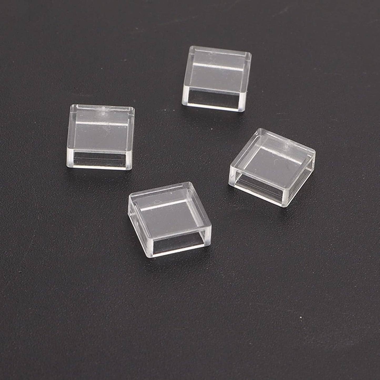 Vomeko 100 Pieces Square Transparent Cap, Touch Switch Cover, Touch Button Cap, Transparent Square Touch Switch Accessory in ABS