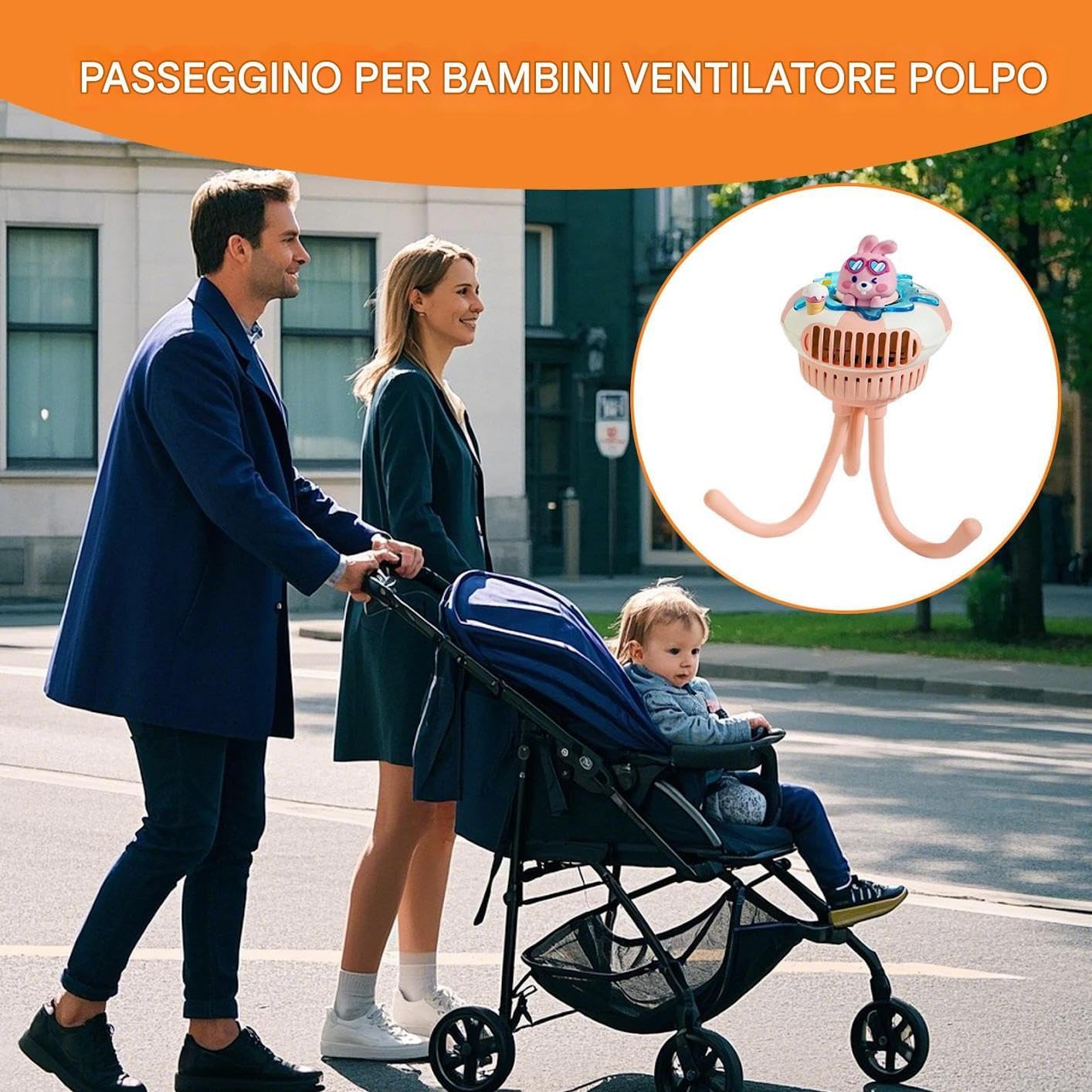 Generico Stroller Fan, Portable Baby Fan, Quiet Travel Gear, 3 Speed Settings, Compact Cooling, Ideal for Outdoor Camping, Car Seat, Crib, Bedroom, Sleeping Time