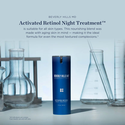 Beverly Hills MD Activated Retinol Night Treatment - Gel Serum for Tightening, Smoothing, Refining Look of Skin on Face and Neck w/Retinol, Ceramides