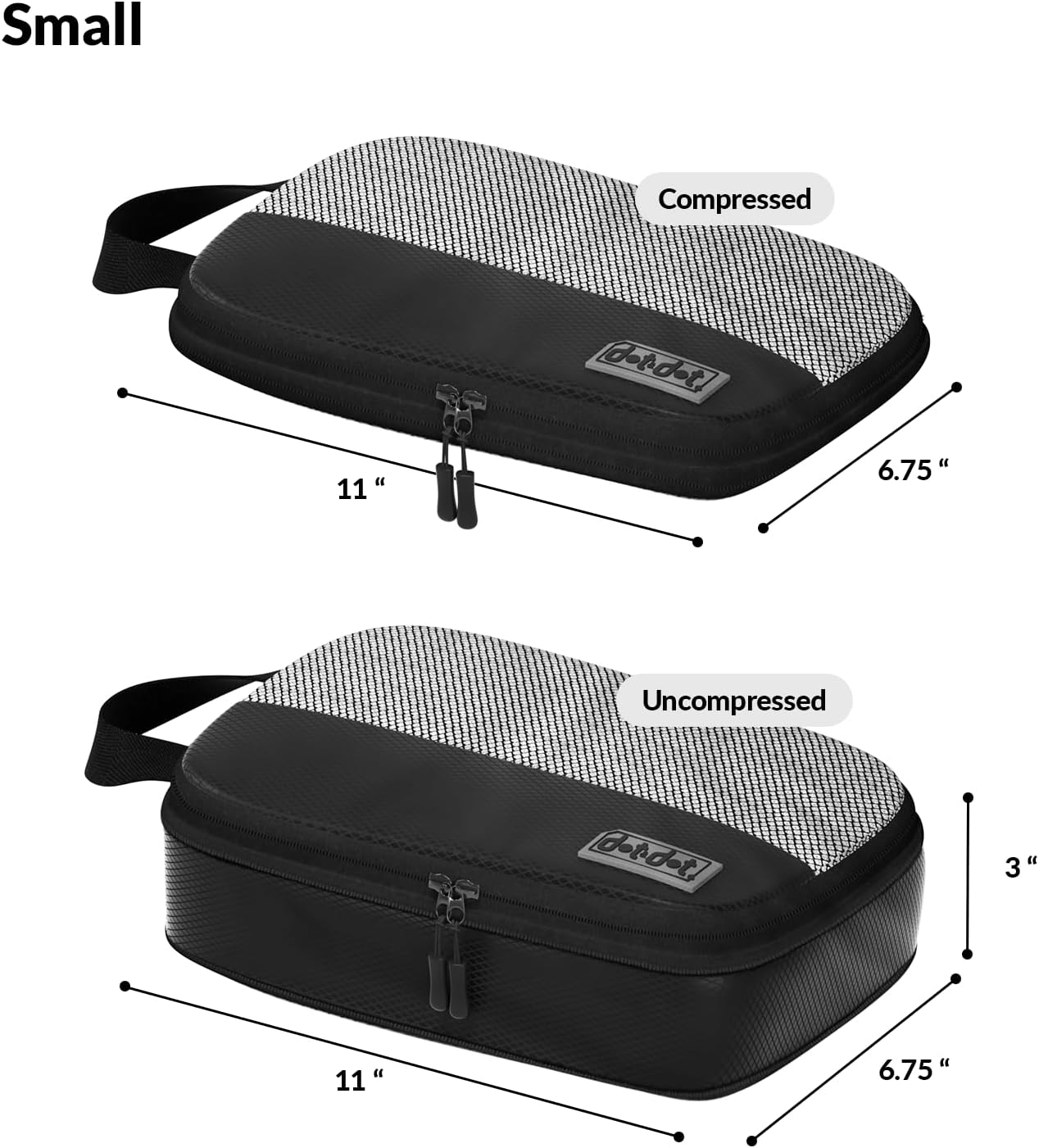 4pc Small Compression Packing Cubes for Suitcases - Carry-on Luggage Organizers for Travel