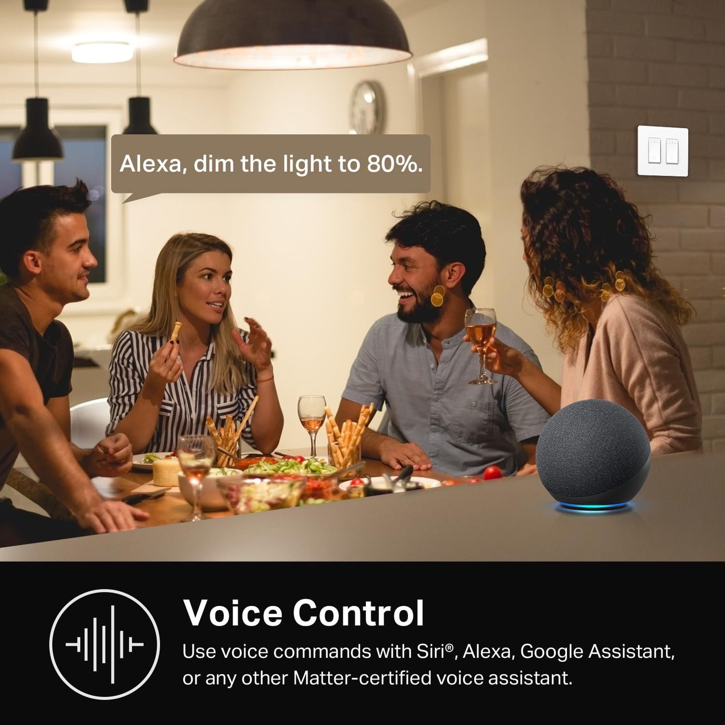 Kasa Smart Dimmer Switch 2-Gang HS220-2, Single Pole, Needs Neutral Wire, 2.4GHz Wi-Fi Light Switch Compatible with Alexa and Google Home, UL Certified, No Hub Required, White