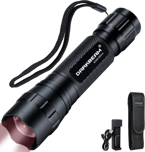 DARKBEAM ir Flashlight Infrared 850nm Light LED Rechargeable Mini for Night Vision, Tactical ir Illuminator with Long Range & High Power, Focus Adjustable for Hunting, Observation, Search