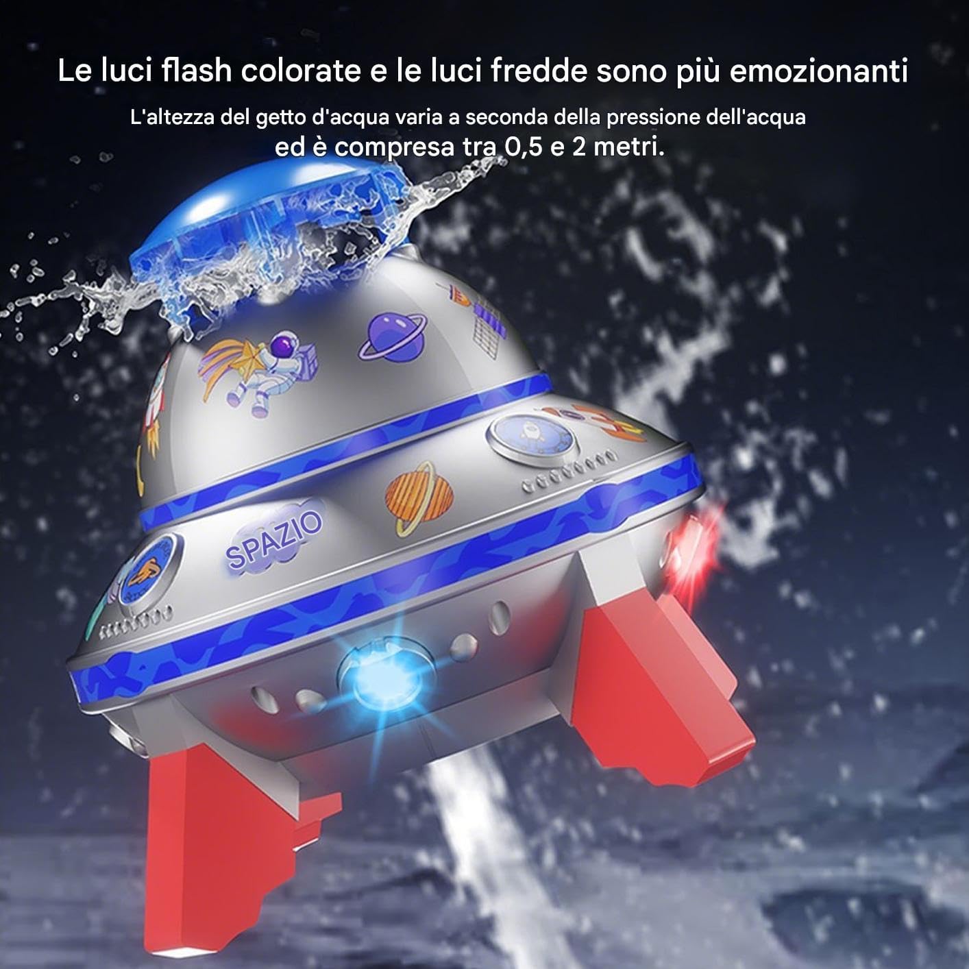 Water Sprayer Toy, Rotating Luminous Sprinkler, Interactive Water Play, Reusable Squirting Feature, Backyard Beach Pool Fun, Summer Play Equipment 7.09x7.09x9.45