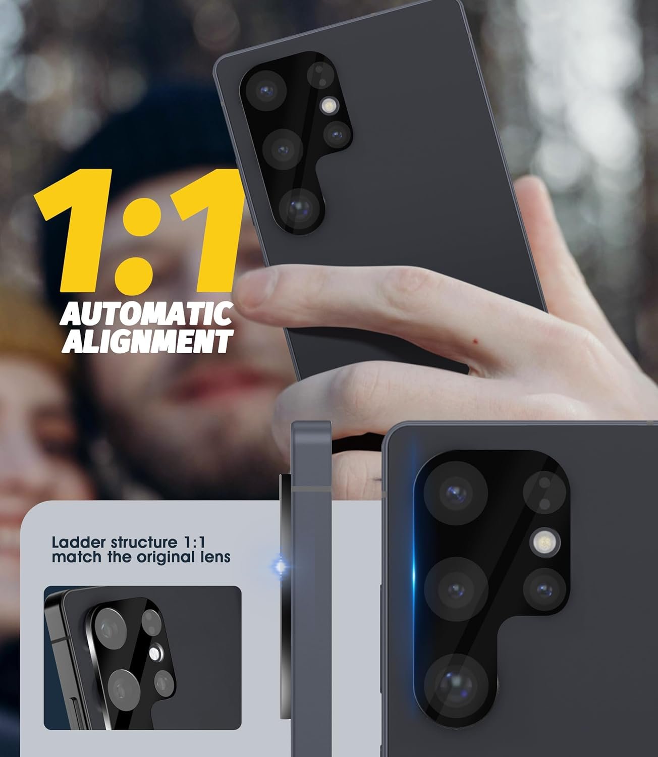 (3 Pack) Orzero Camera Lens Protector Compatible for Samsung Galaxy S25 Ultra, Protector de Cámera Tempered Glass 9H Precise Camera Cutouts Anti-Scratch Does Not Affect Night Shots and Flash