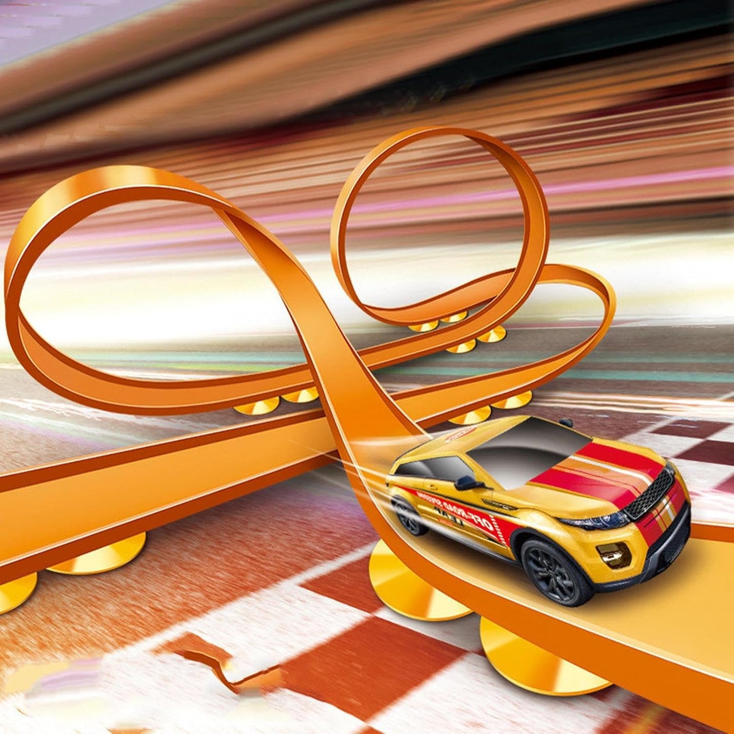 Flexible Track Race Car Toy, Pull Back Vehicle Set, 26x23x7cm, Bendable Road Sections, ABS Build, Colorful Curved Paths, Compact Package Box, for Play