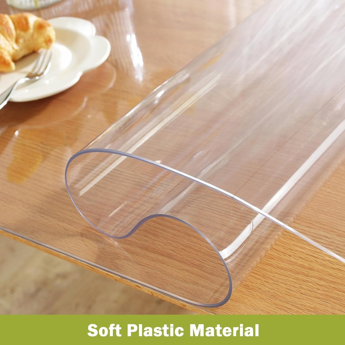 OstepDecor Clear Table Cover Protector, 1.5mm Thick 40 x 96 Inch Table Protector for Dining Room Table, Plastic Table Cover, Clear Table Protector, Dining Table Cover, Clear Table Cloth Table Pad