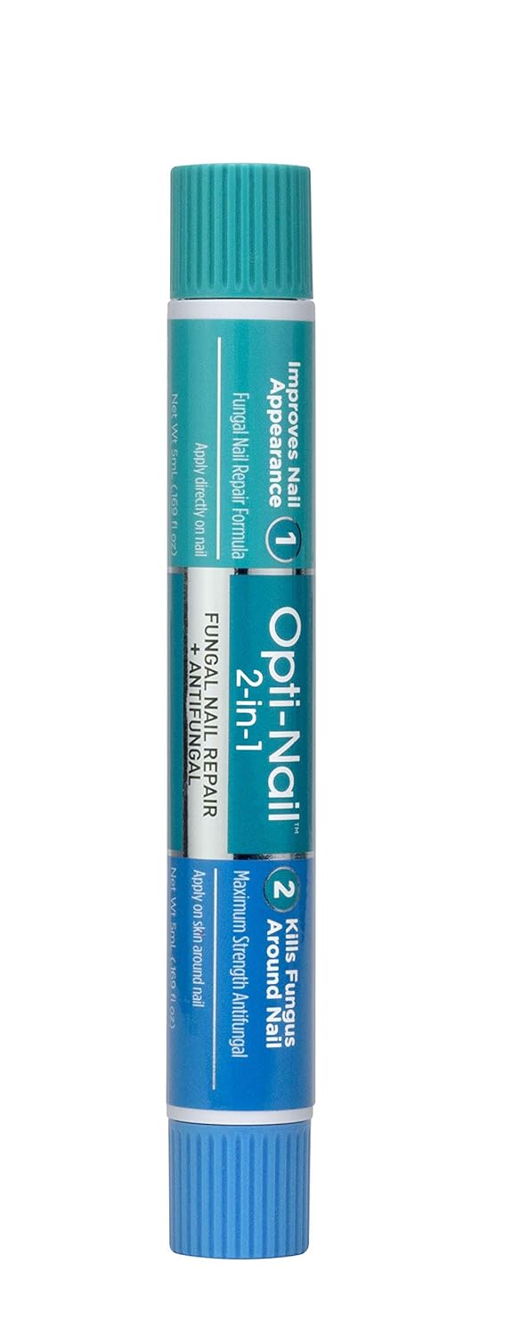 Opti-Nail 2-in-1 Fungal Nail Repair Plus Antifungal, Improves Nail Appearance and Kills Fungus Around Nail.