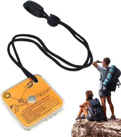 Ghjkldha Lightweight Mirror, Signal Mirror, Survival Reflective Tool, Small Outdoor Signaling Device for Camping, Hiking, Car Safety, and Adventure Travel