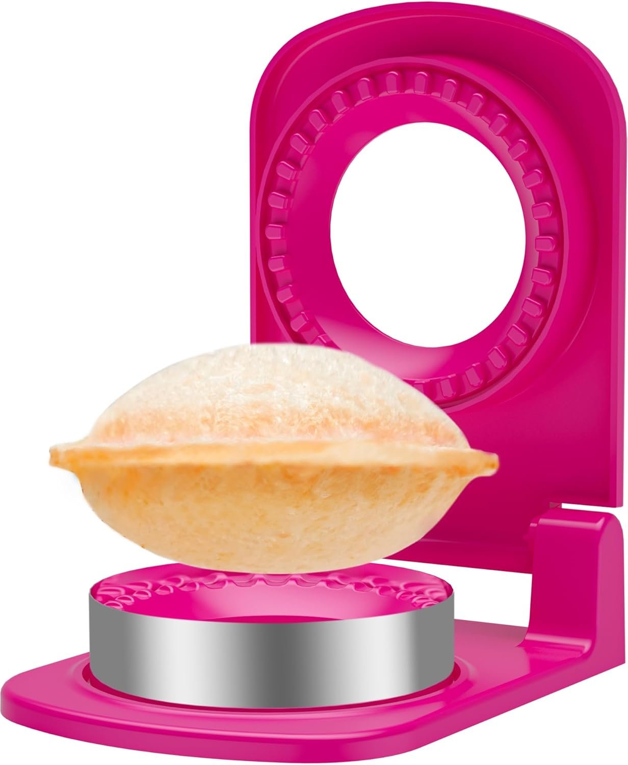 Metal Sandwich Cutter and Sealer Round Sandwich Cutters for Great Perfectly Sealed Sandwiches, Lunch Box Snacks & Party Food Prep (Pink)