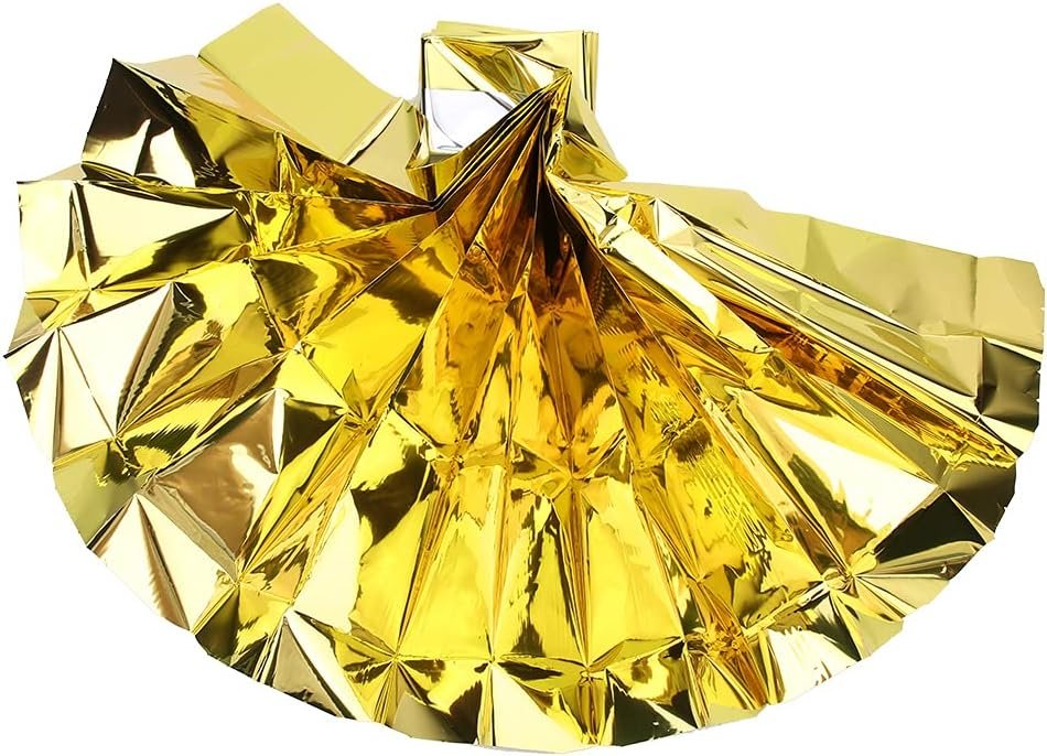 5PCS Outdoor Emergency Shelter Blanket Outdoor Reusable Emergency Blanket Survival Portable Tent for Outdoors, Hiking (Gold)