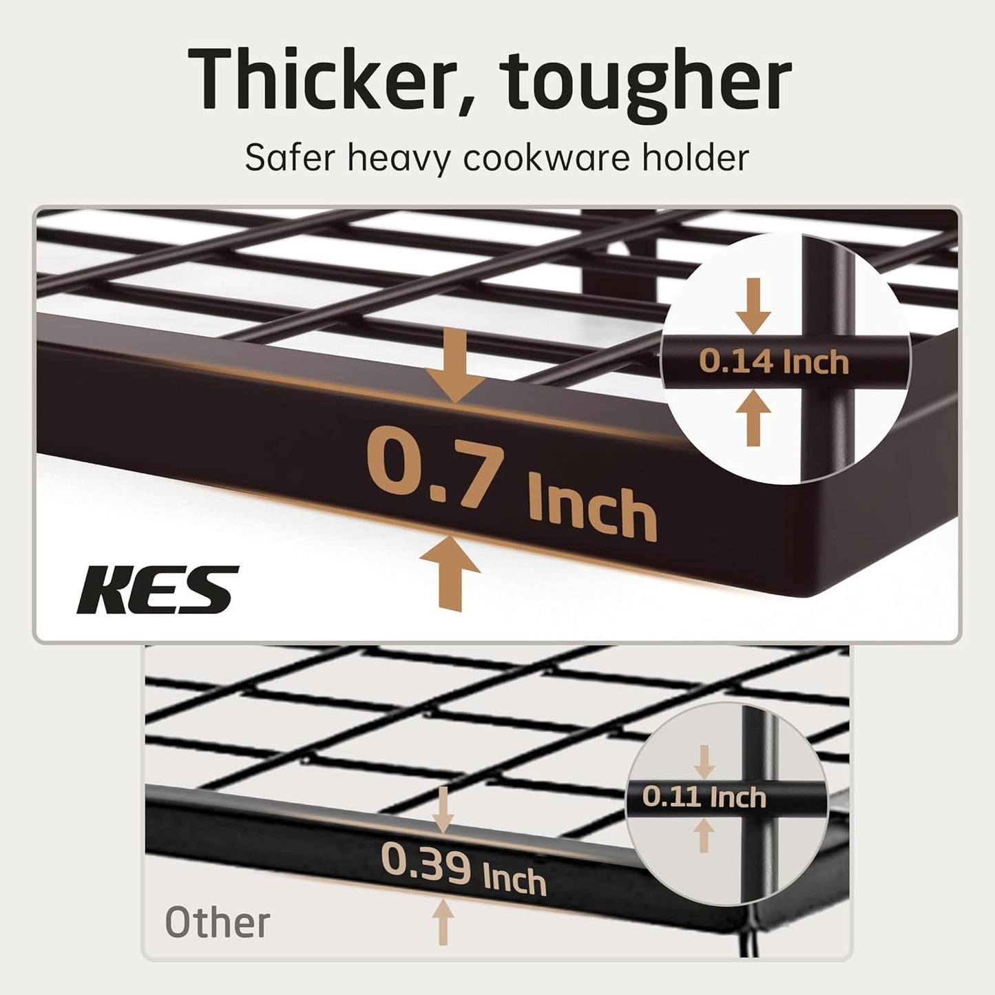 KES 30-Inch Oiled Bronze Pot Rack, Wall Mounted Hanging Pot and Pan Organizer with 12 Sturdy Hooks, Kitchen Wall Hanger Shelves Farmhouse Style, KUR215S75A-OB