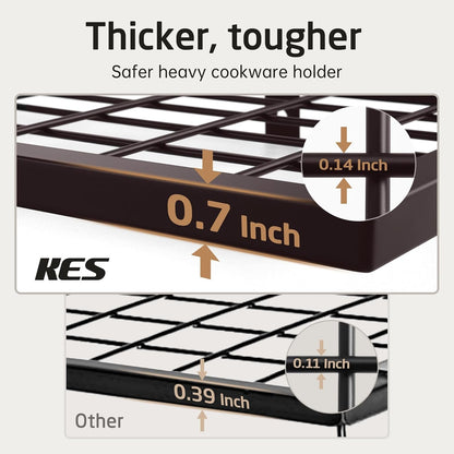 KES 30-Inch Oiled Bronze Pot Rack, Wall Mounted Hanging Pot and Pan Organizer with 12 Sturdy Hooks, Kitchen Wall Hanger Shelves Farmhouse Style, KUR215S75A-OB