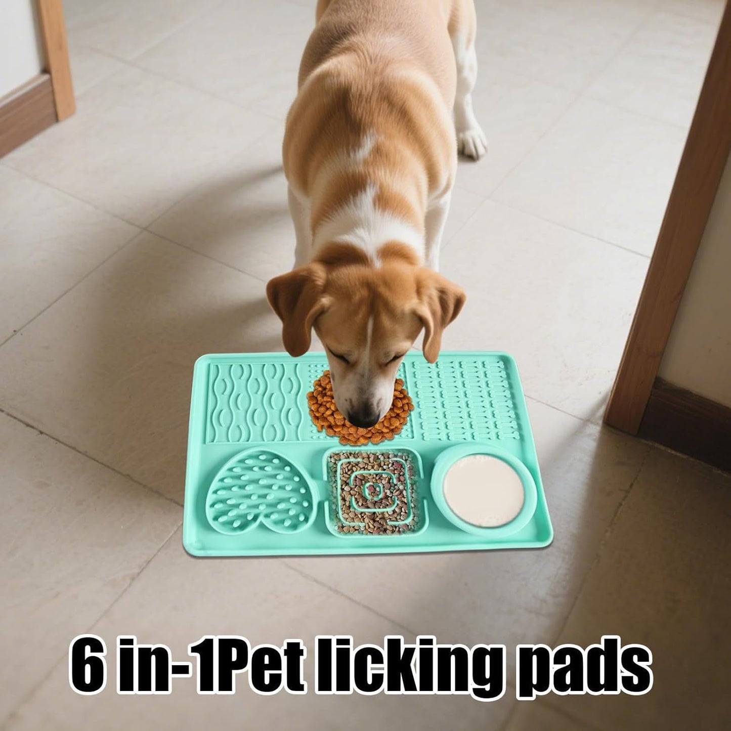 Lick Pads Dogs, Silicone Licking Mat, 11.81x7.87in Interactive Non-Slip Slow Feeder Puzzle Bowl, Pet Calming Mat for Grooming, Bathing, Feeding, Training, Enrichment