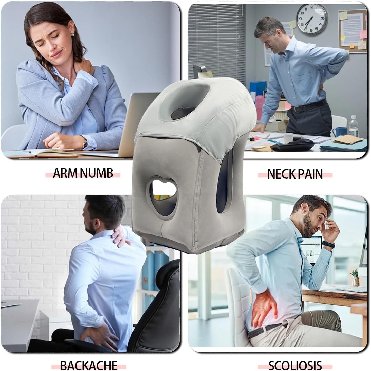 2 Pack Inflatable Travel Pillow Neck Support for Airplane Storage Bags Superior Comfort, Durability Versatility Comfortably Support Head, Neck