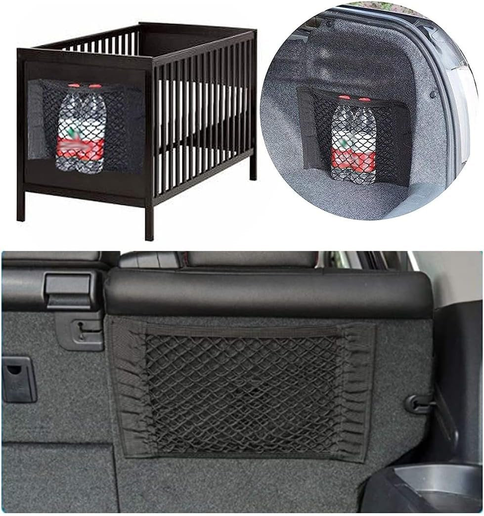 Tuxiaobu 2 Pack Mesh Organizers Net, Universal Mesh Cargo Net, Car Storage Net, Wall Sticker Organizer Pouch Bag Storage Mesh Net for Car Trunk Storage Add On Organizers for Car Truck