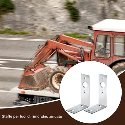 Qzdtue Trailer Light Bracket, Tail Lamp Mount, L Shape Metal Rack, Two-Piece Holder Set, 4.49x2.99x1.5 inches, Support Frame, Transport Accessory for Vehicle, Truck, Boat, Marine