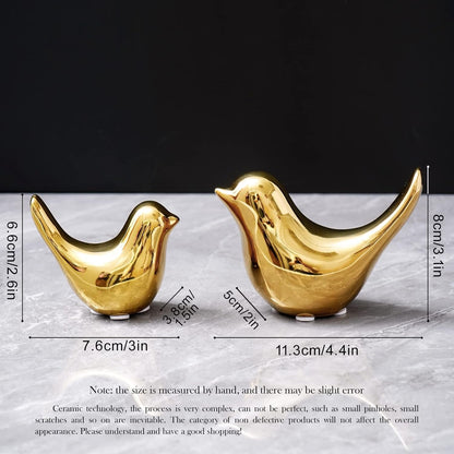 Notakia Small Birds Statues Home Decor Modern Style Birds Decorative Ornaments for Living Room, Bedroom, Office Desktop, Cabinets (2Pcs Gold)