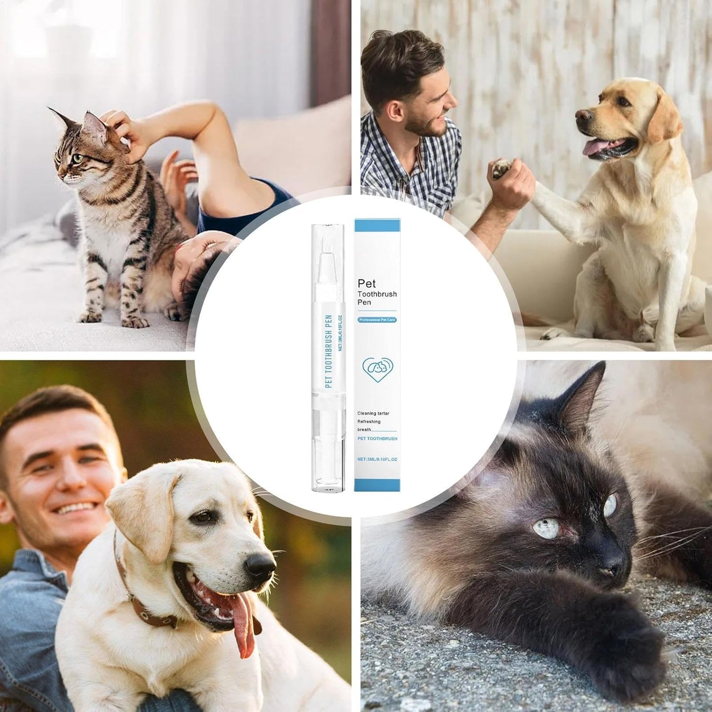 Pet Toothbrush Pen, Gentle Oral Care Tool, Ergonomic Dog & Cat Toothbrush, Soft Bristles on Sensitive Teeth, Compact Design, Ideal for Home or Travel, Perfect for Dogs, Puppies, and Cats