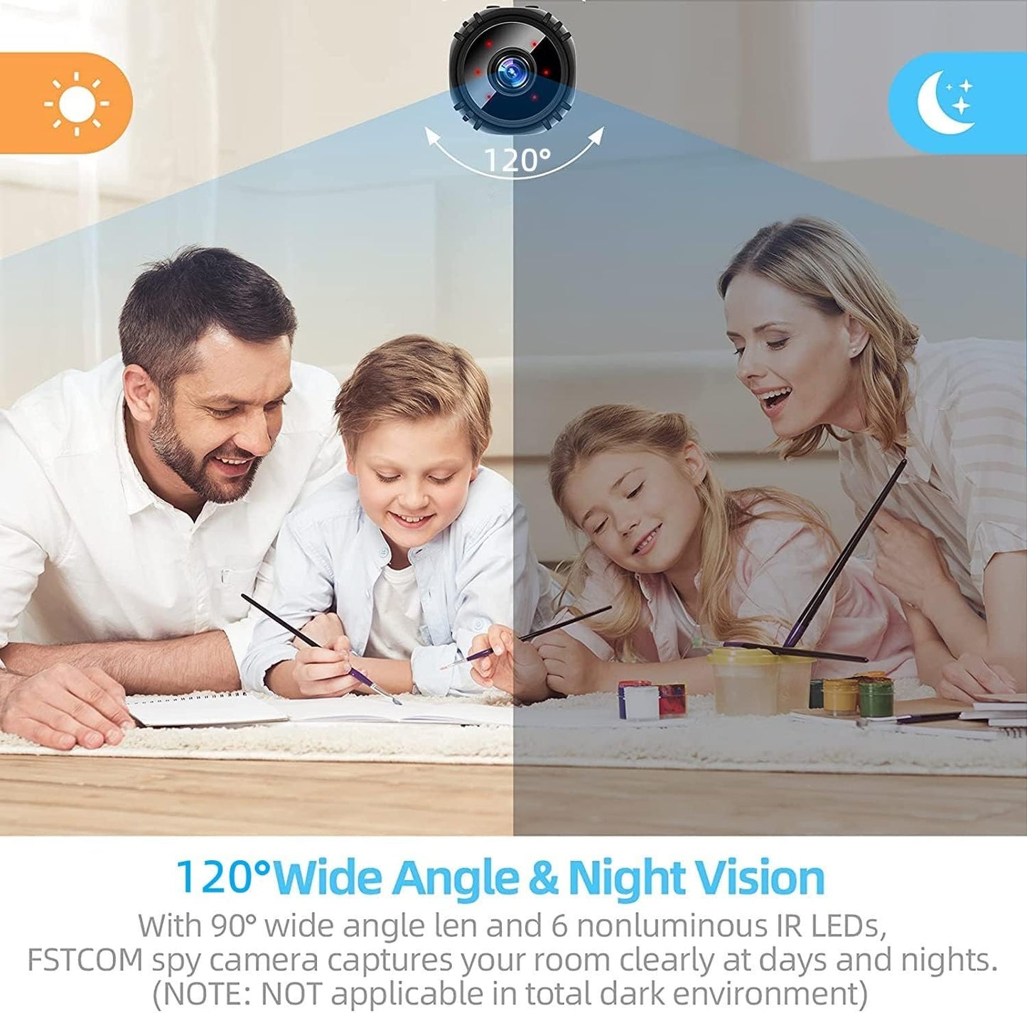 Mini Spy Camera 1080P HD Hidden Camera - Portable HD Small Nanny Cam with Night Vision and Motion Detection - Built-in Battery - Covert Security Camera for Home/Office/Indoor/Outdoor