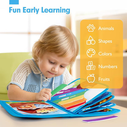 hahaland Busy Book for Toddlers 1-3 - Noah's Ark Montessori Toddler Busy Board - Quiet Book Educational Toddler Toys for 1 2 3 Year Old Boy Girls Gifts, Early Learning, Self-Exploration Travel Toys