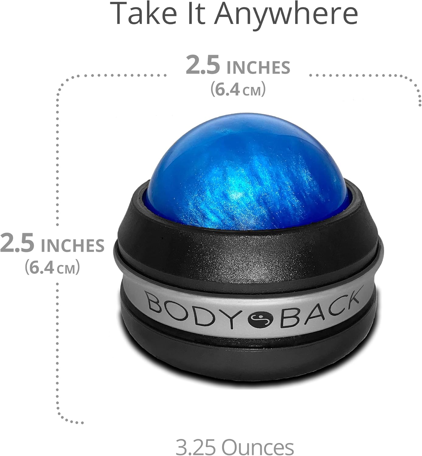 Body Back Manual Massage Roller Ball, Roller Massager, Self Massager, Lacrosse Ball Massager, Back Massage Tool, Self Massage Ball for Sore Muscle & Joint Pain (Blue)