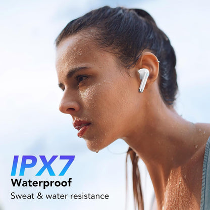 Wireless Earbuds, 2025 New Bluetooth 5.4 Headphones HiFi Stereo with 4 ENC Mic, 40H Mini Ear Buds In-Ear Noise Cancelling Earbuds with LED Screen, Ultra Light USB-C Bluetooth Earphones for Android iOS