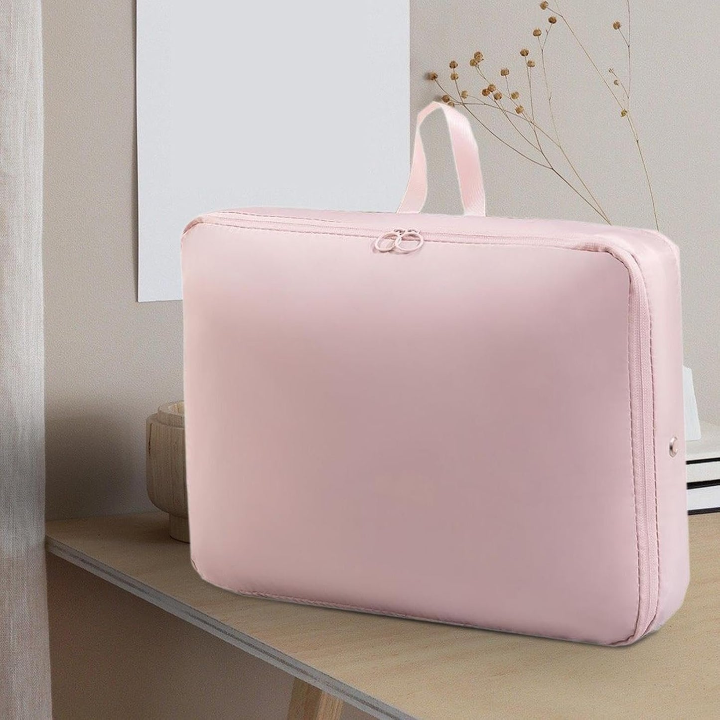 Generic Travel Storage Bag, Luggage Compression Pack Men Women Packing Bags Clothing Compression Bag Clothing Organization Bag, Pink