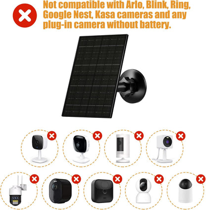 Vuebee 7W Solar Panel for Security Camera, USB C Solar Panel Charger for Camera, USB Solar Panel Compatible with Eufycam & DC 5V Rechargeable Battery Camera, IP65 Waterproof, 9.8ft Charging Cable
