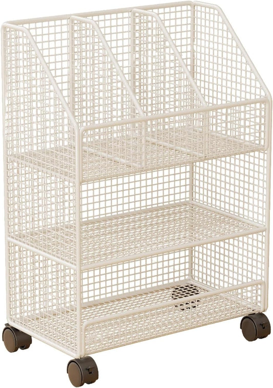 Duyeuau Mobile Storage Box with Wheels for Easy Movement and Multi-Layer Design to Maximize Space in Bedroom or Living Room