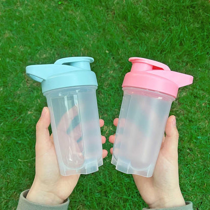 GAISHION Shaker Bottle Protein Shakes Cup and 10-Ounce/300ML Shaker Bottle with Whisk Balls, Protein Shaker Bottle Set,Non-BPA plastic (Blue+Pink(2PCS))