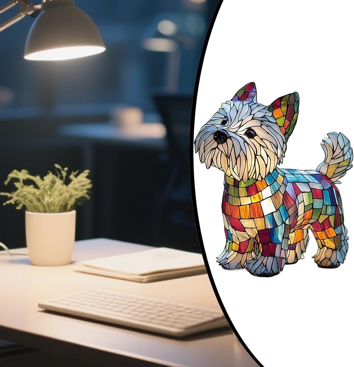 Tabletop Dachshund Light, Dog Design Bedroom Table Resin Light, Rechargeable LED Ambience Lamp for Bedside Shelf Use in Bedroom Childrens Room