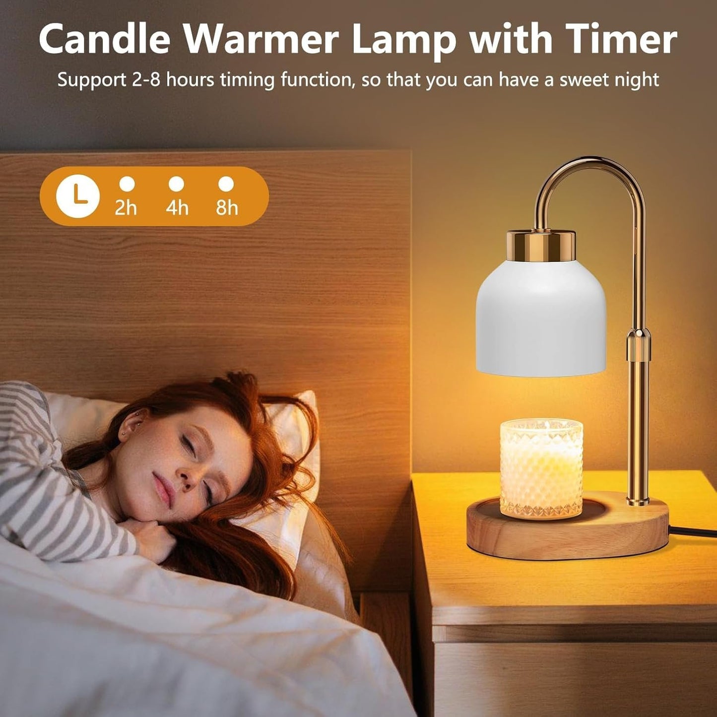 Candle Warmer Lamp with Timer and Dimmer, Candle Lamp with 2 Bulbs, Height Adjustable, Wax Melt Warmer for House Warming & Home Decor, Best Wax Warmer for Scented Candles