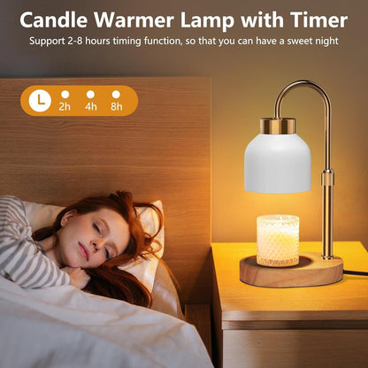 Candle Warmer Lamp with Timer and Dimmer, Candle Lamp with 2 Bulbs, Height Adjustable, Wax Melt Warmer for House Warming & Home Decor, Best Wax Warmer for Scented Candles