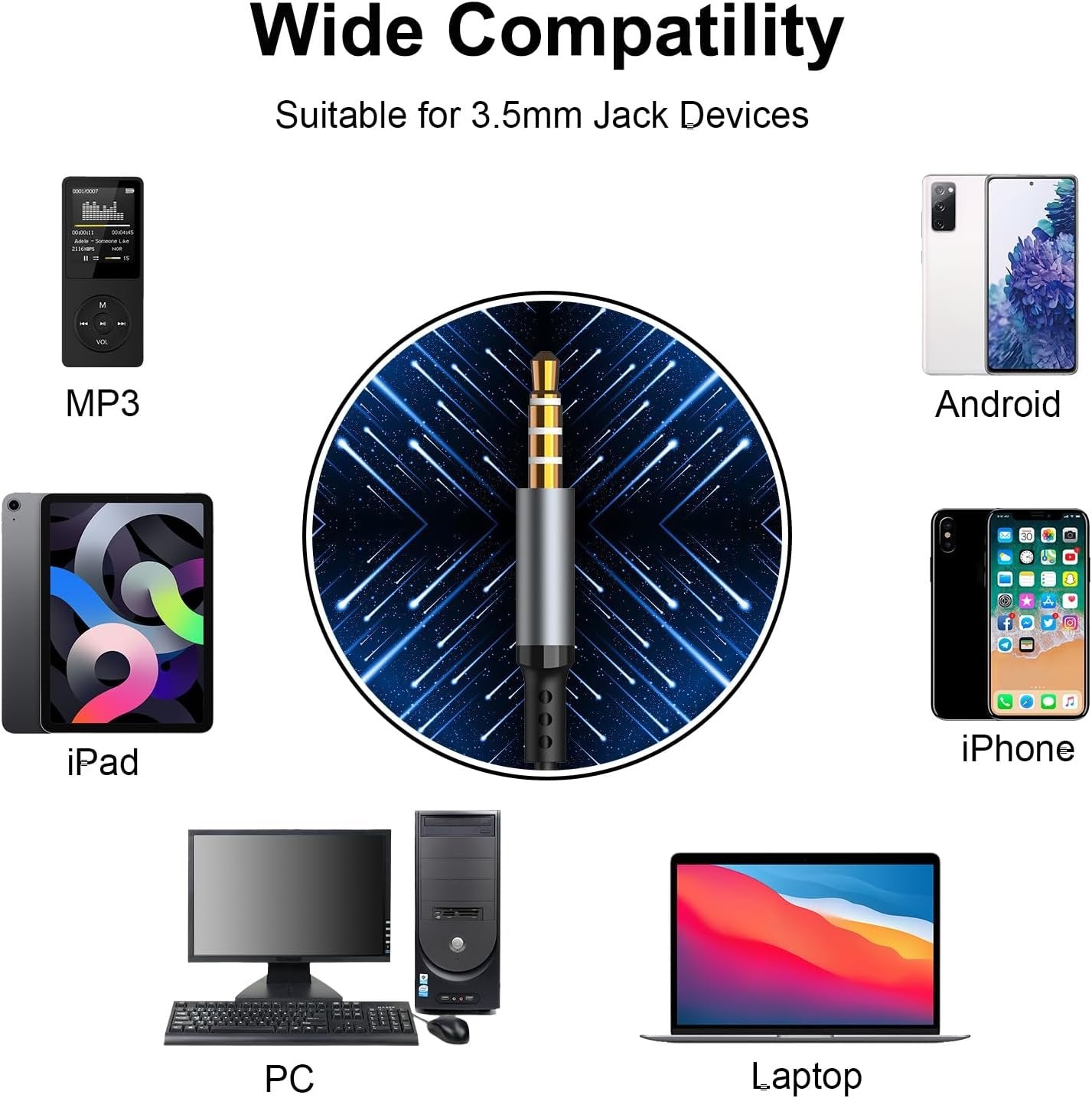 Noise-Isolating in-Ear Headphones with Mic, Wired 3.5mm Jack Earbuds with Volume Control Compatibile with Samsung, Android, MP3, Most 3.5mm Audio Devices