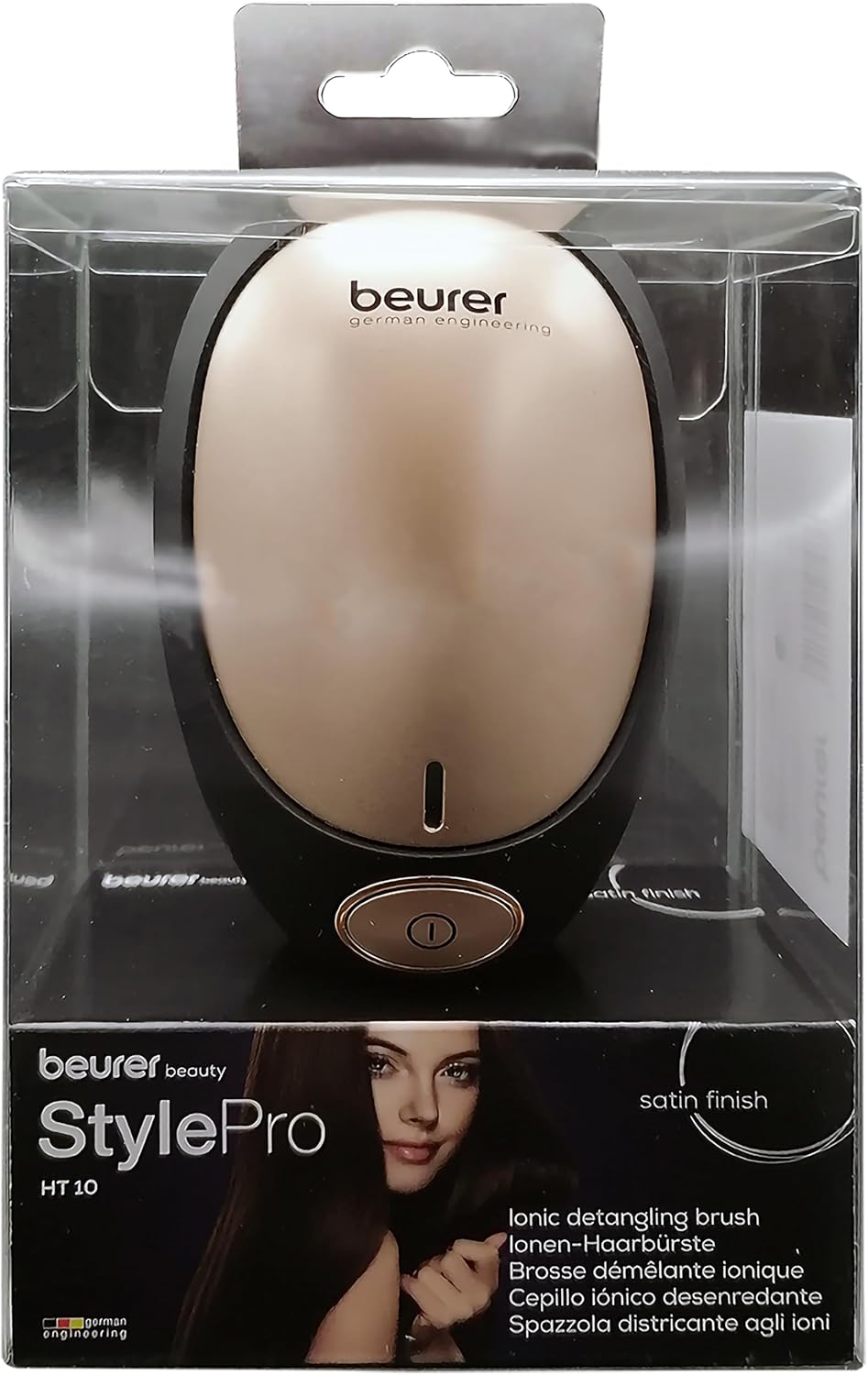 Beurer Electric Detangling Brush with Negative Ion Technology | Straightening Brush for Frizz-Free, Smooth Hair