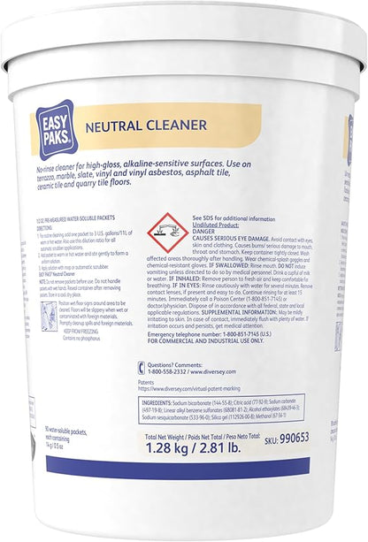 Diversey 990653 Easy Paks Neutral Cleaner, Cleans High Traffic Glossy Floors, Dissolving Pods with Pine Scent, 90-Paks, 1-Tub