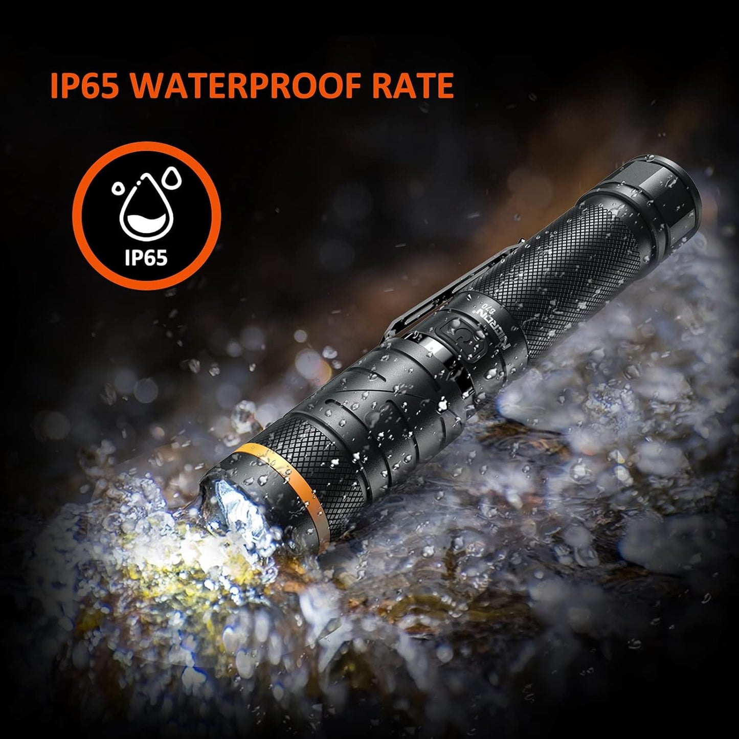 NICRON Flashlights,Rechargeable Magnetic LED Flashlights,1200 High lumens Tactical Flashlight,White/Red/Green Lights USB Charging,90 Degree Twist,IP65 Waterproof Outdoor