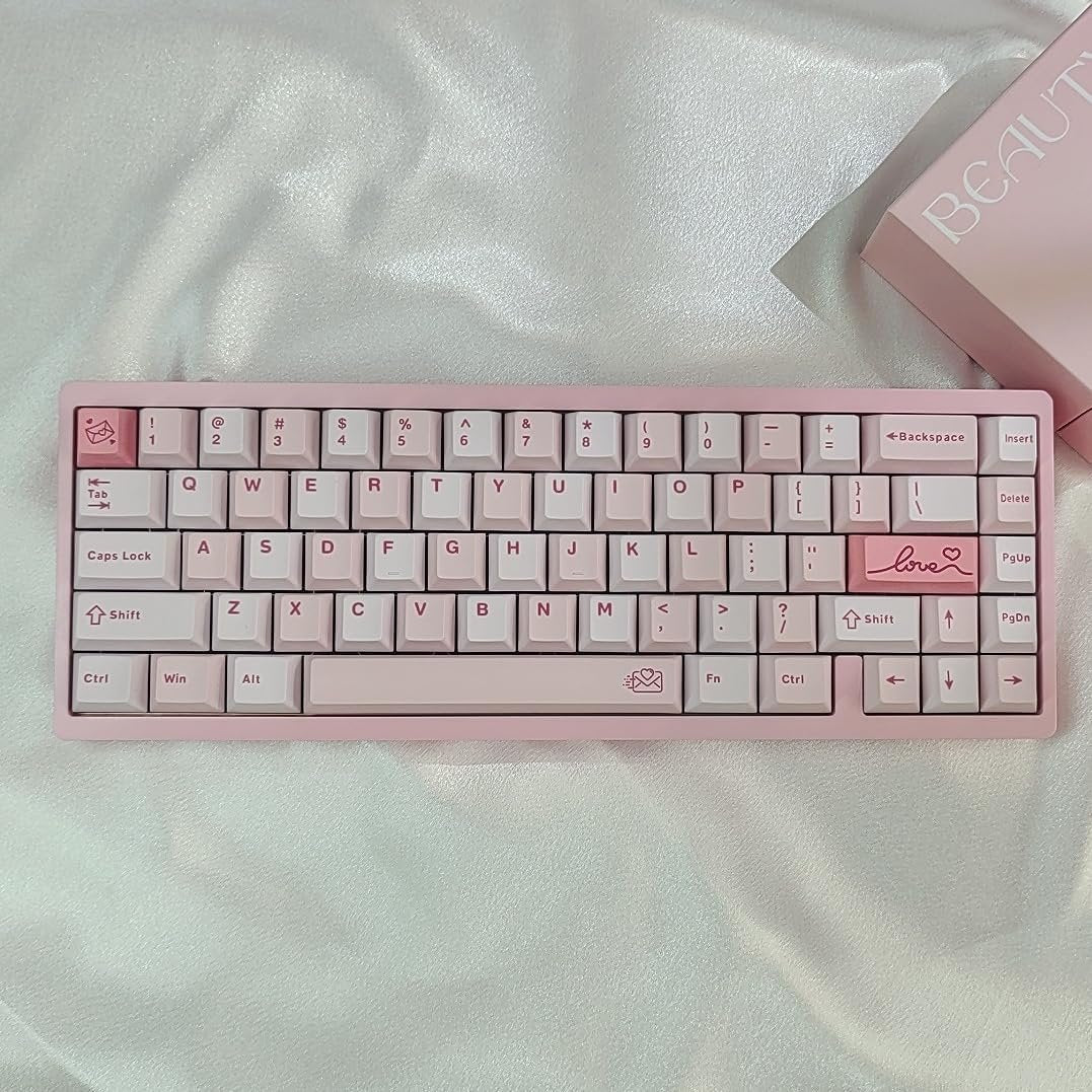 BOYI 65V2 CNC Aluminum 5-Second Quick-Release Wireless Gaming Keyboard,QMK/VIA Tri-Mode Custom Hot Swappable RGB 65% Mechanical Keyboard for Windows/Mac/PC (Pink)