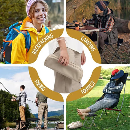 Mountaineering and Hiking Portable Stool (10.2 * 10.2 * 9.1 In),Outdoor Folding Camping Stools, Portable Camping Stool, Upgraded Foldable Design, Hold up to 330 Lbs,For Outdoor Travel,Beach (Khaki-B)