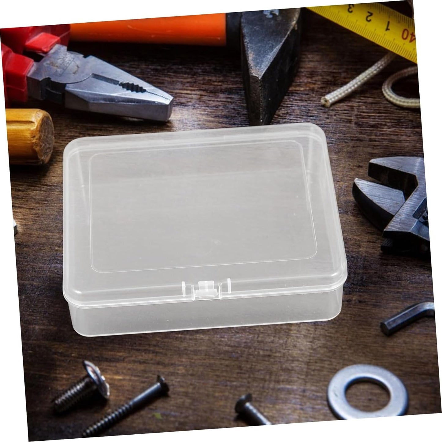 DOITOOL 6pcs Clear Plastic Organizer Storage Box for Small Parts Hardware Tools and Craft Projects Transparent Storage Containers with Lids for Efficient Workspace Organization